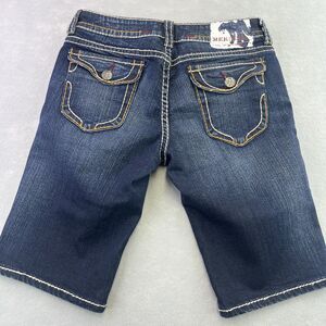 MEK DNM Shorts Womens 29 Dark Wash New York Bermuda Low Rise Denim Pockets Thick